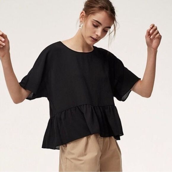 Aritzia Wilfred Macee Peplum Top Size Small - Picture 1 of 7